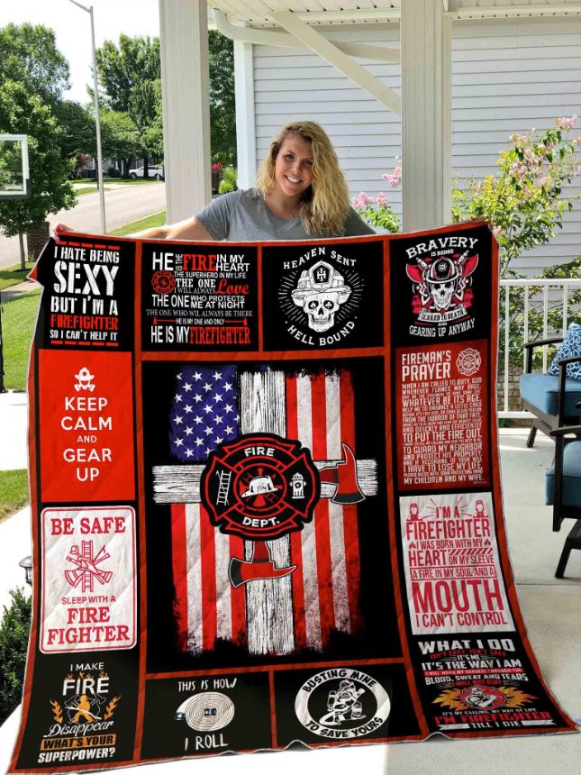 Keep Calm And Gear Up Firefighter Quilt Blanket Keep Calm And Gear Up Firefighter Quilt Blanket