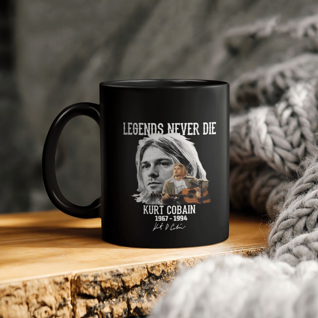 Kurt Cobain Legends Never Die Kurt Cobain 1967 1994 Ceramic Coffee Mug Kurt Cobain Legends Never Die Kurt Cobain 1967 1994 Ceramic Coffee Mug