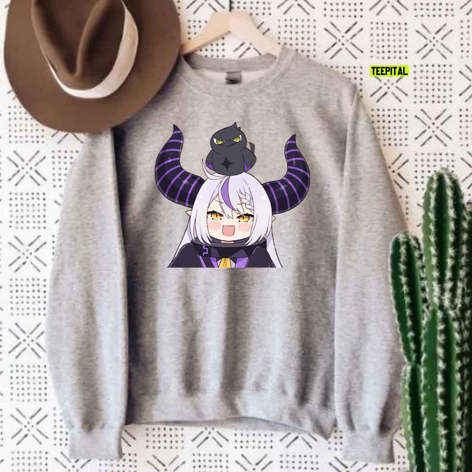 Laplus Darkness Chibi Big Horns Holox Hololive Unisex T-Shirt Laplus Darkness Chibi Big Horns Holox Hololive Unisex T-Shirt