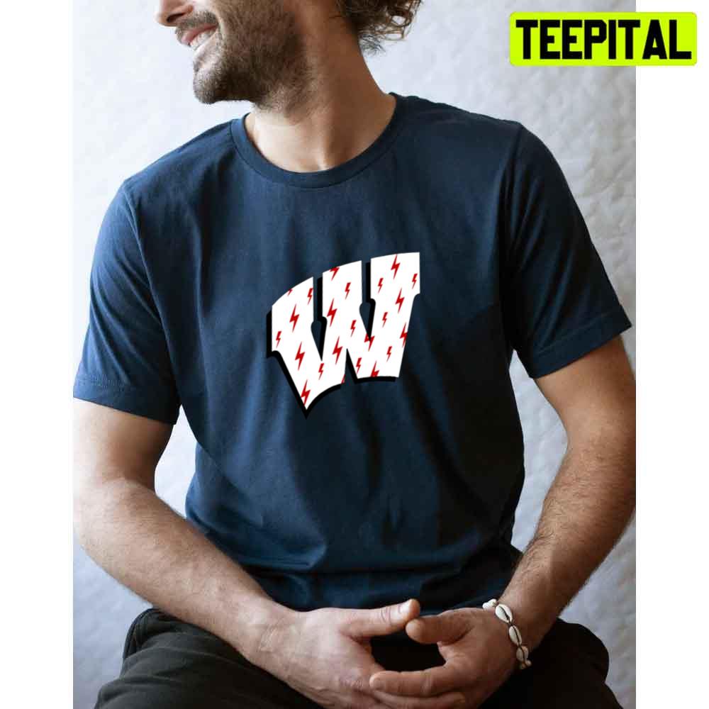 Lighting Bolt Wisconsin Badgers Logo Men's Basketball Unisex T-Shirt Lighting Bolt Wisconsin Badgers Logo Men's Basketball Unisex T-Shirt