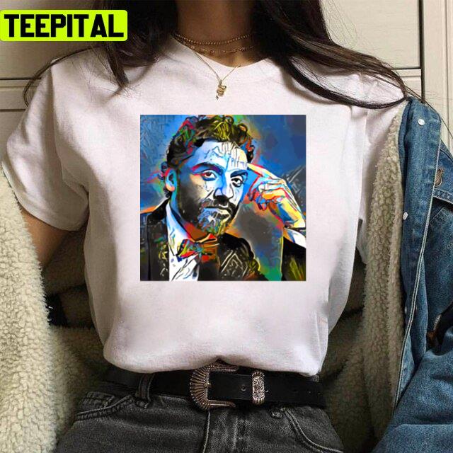 Line Color Oscar Isaac Portrait Design Unisex T-Shirt Line Color Oscar Isaac Portrait Design Unisex T-Shirt