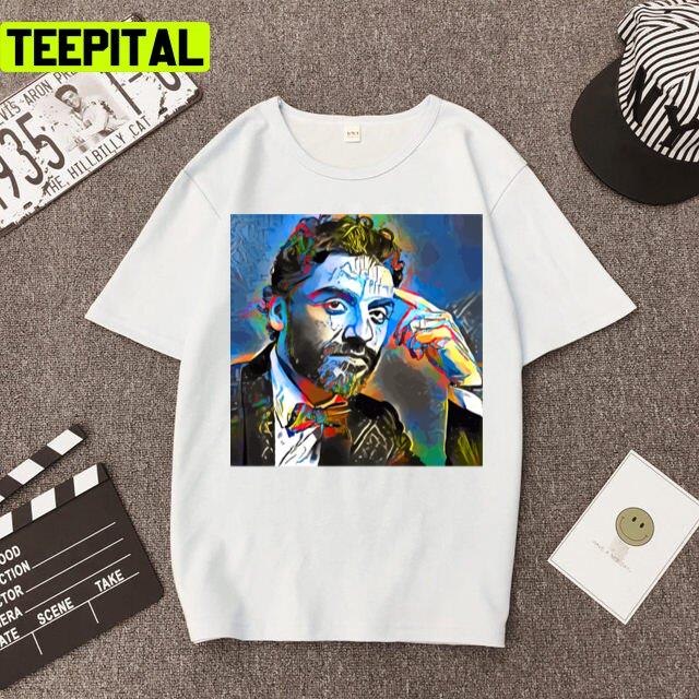 Line Color Oscar Isaac Portrait Design Unisex T-Shirt Line Color Oscar Isaac Portrait Design Unisex T-Shirt