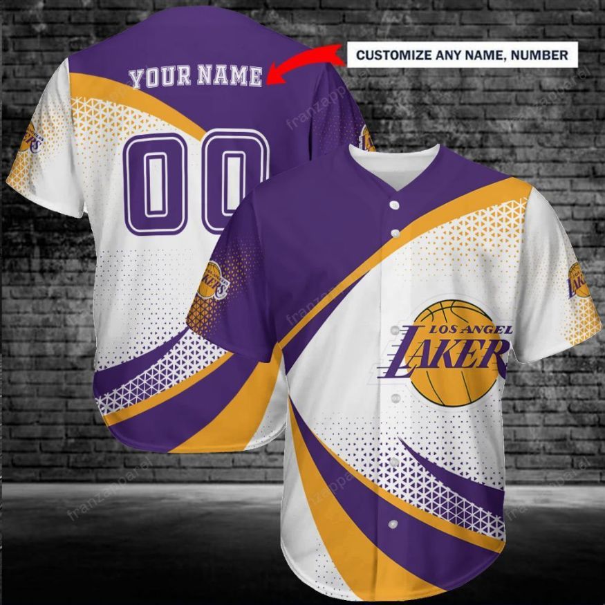 Los Angeles Lakers Personalized Baseball Jersey 237 Los Angeles Lakers Personalized Baseball Jersey 237
