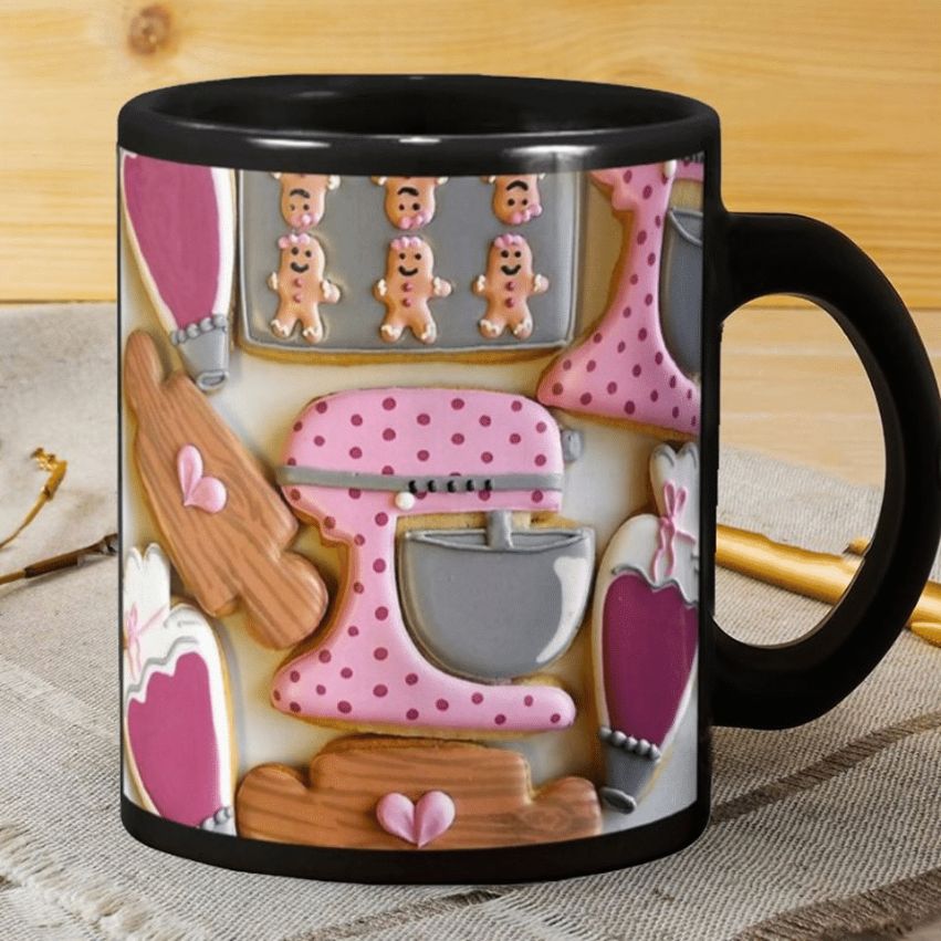 Love Cooking Baking Tools Premium Sublime Ceramic Coffee Mug Black Love Cooking Baking Tools Premium Sublime Ceramic Coffee Mug Black