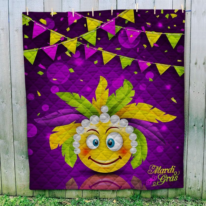 Mardi Gras Carnival Party Flyer Bunting Quilt Blanket Mardi Gras Carnival Party Flyer Bunting Quilt Blanket