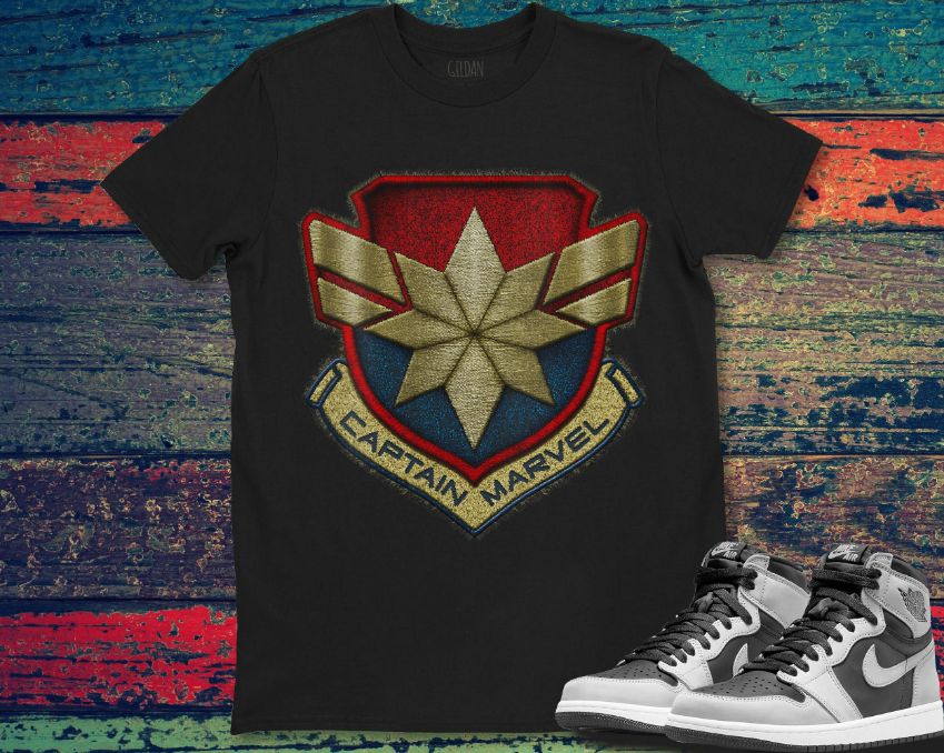 Marvel Captain Marvel Stitch Badge Logo T-Shirt Marvel Captain Marvel Stitch Badge Logo T-Shirt