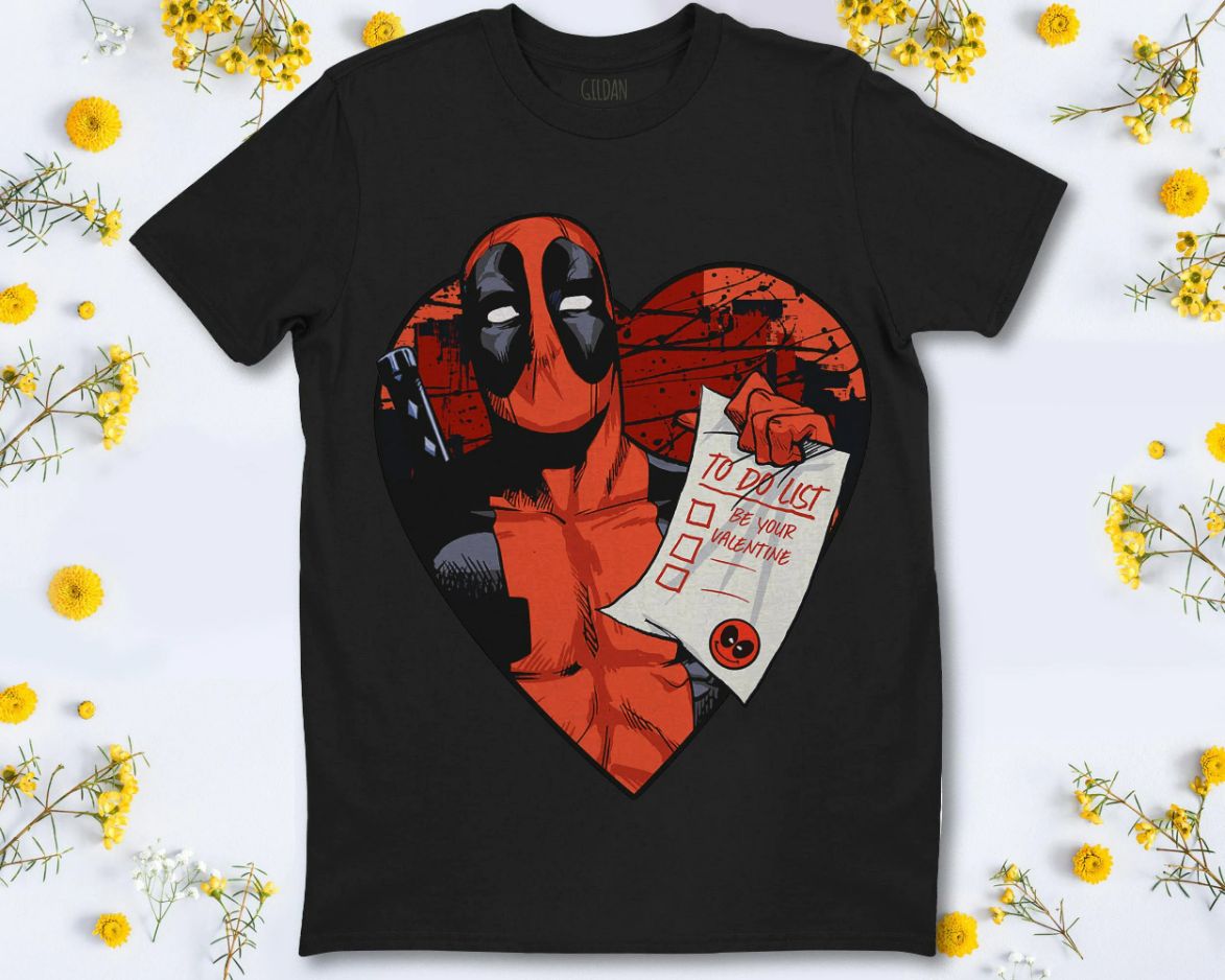 Marvel Deadpool Funny Valentine To Do List T-Shirt Marvel Deadpool Funny Valentine To Do List T-Shirt