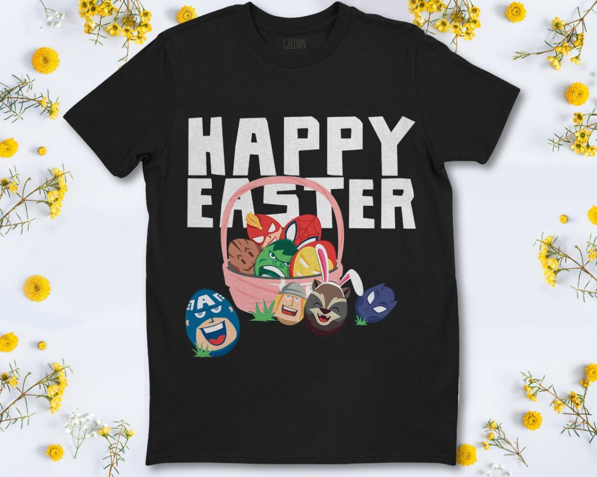 Marvel Easter Avengers Eggs Happy Easter Basket T-Shirt Marvel Easter Avengers Eggs Happy Easter Basket T-Shirt