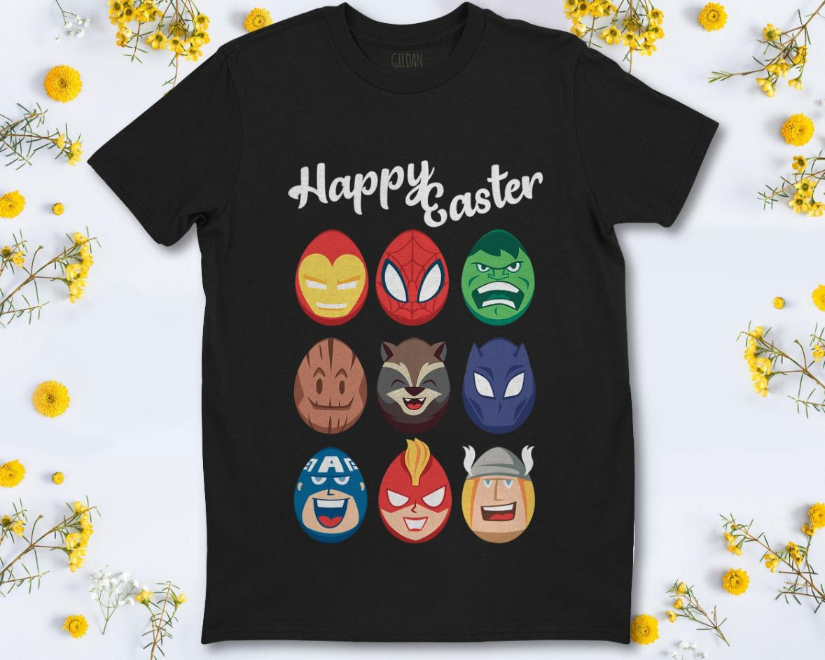 Marvel Happy Easter Avengers Easter Eggs T-Shirt Marvel Happy Easter Avengers Easter Eggs T-Shirt