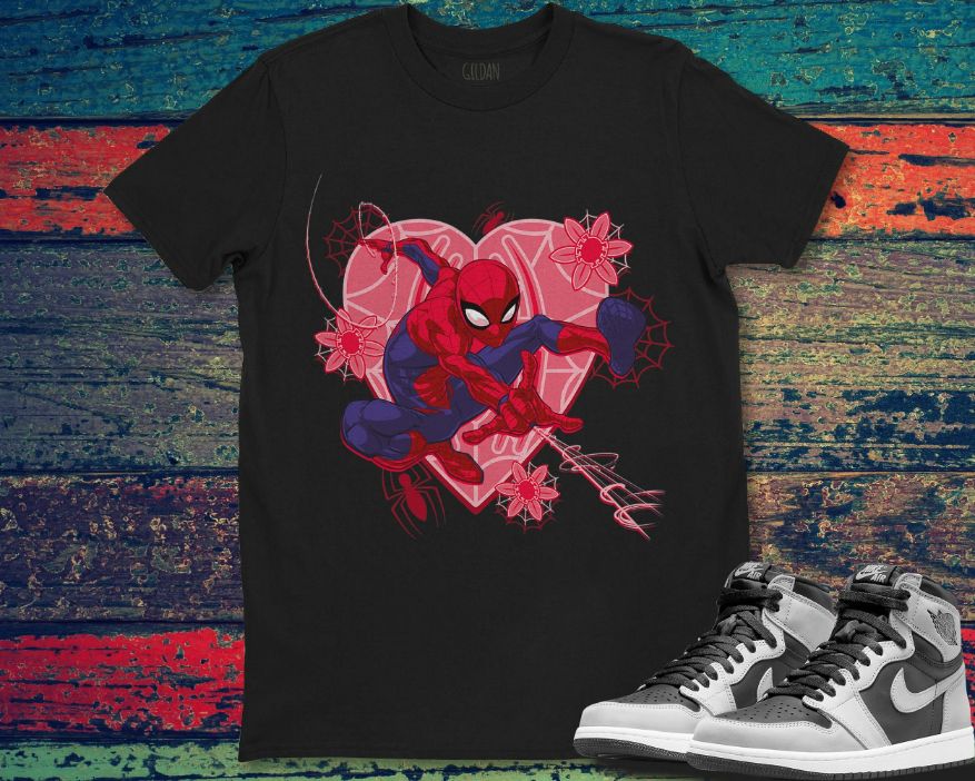Marvel Spider-Man Hearts and Flowers T-Shirt Marvel Spider-Man Hearts and Flowers T-Shirt