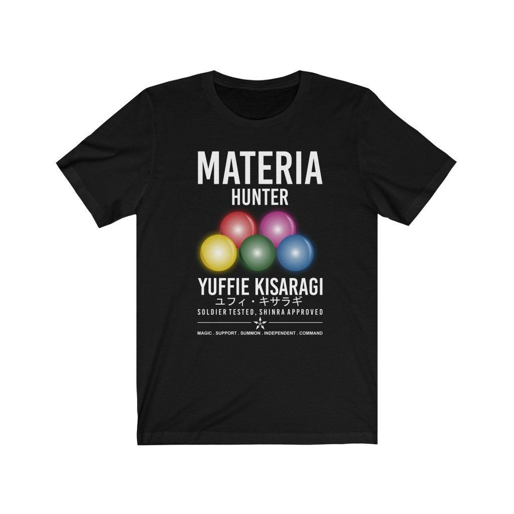 Materia Hunter Final Fantasy 7 Remake Unisex Jersey Short Sleeve Tee Shirt Materia Hunter Final Fantasy 7 Remake Unisex Jersey Short Sleeve Tee Shirt