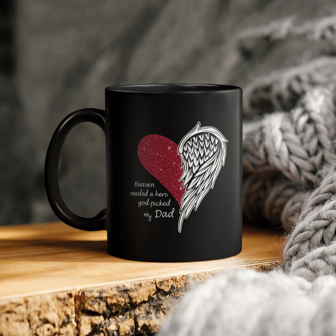 Memorial Day Heaven Needed A Hero God Picked My Dad Heart And Wing Ceramic Coffee Mug Memorial Day Heaven Needed A Hero God Picked My Dad Heart And Wing Ceramic Coffee Mug