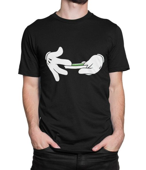 Mickey Mouse Rolling the Joint Funny T-Shirt