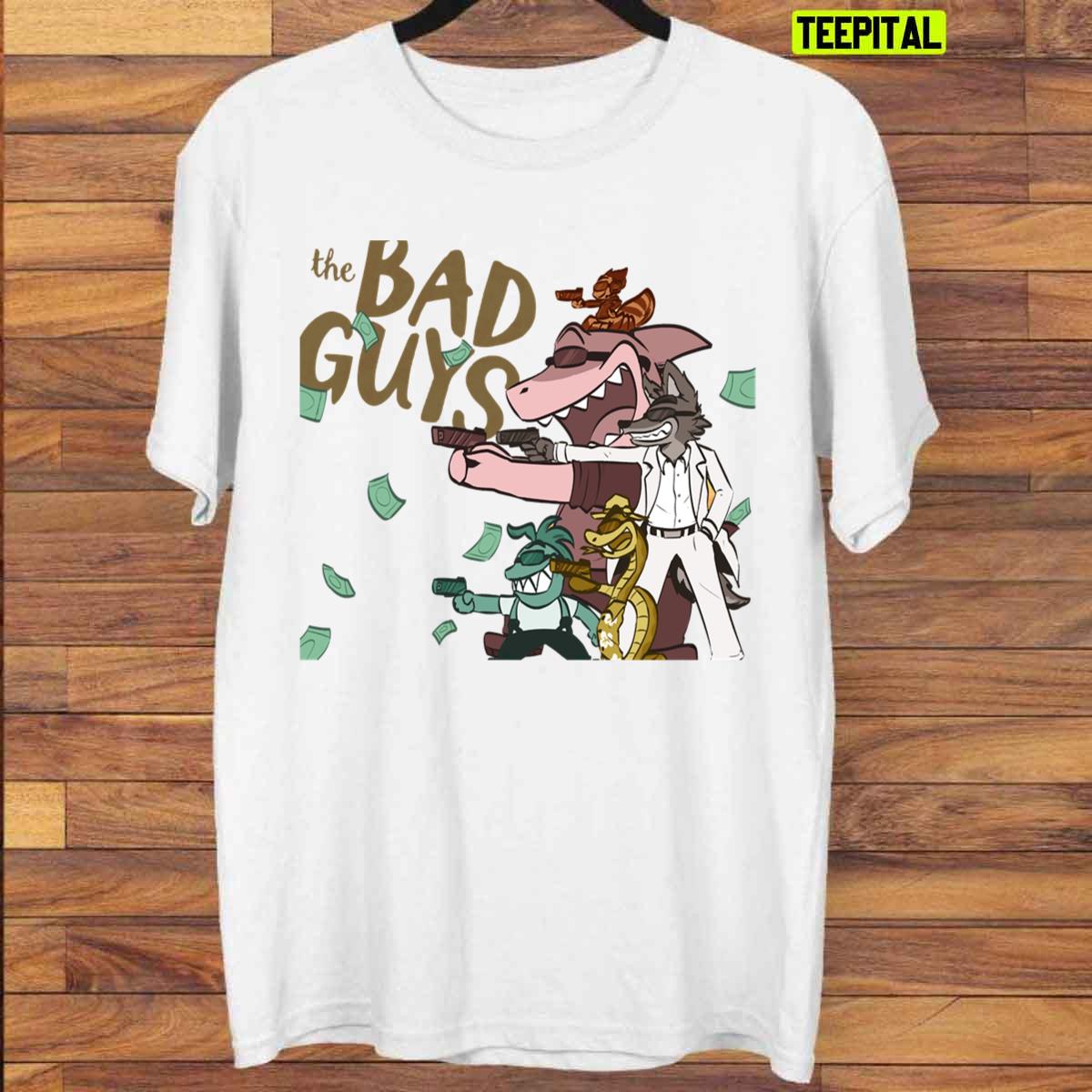 Money And Shot The Bad Guys Cartoon 2022 Unisex T-Shirt Money And Shot The Bad Guys Cartoon 2022 Unisex T-Shirt