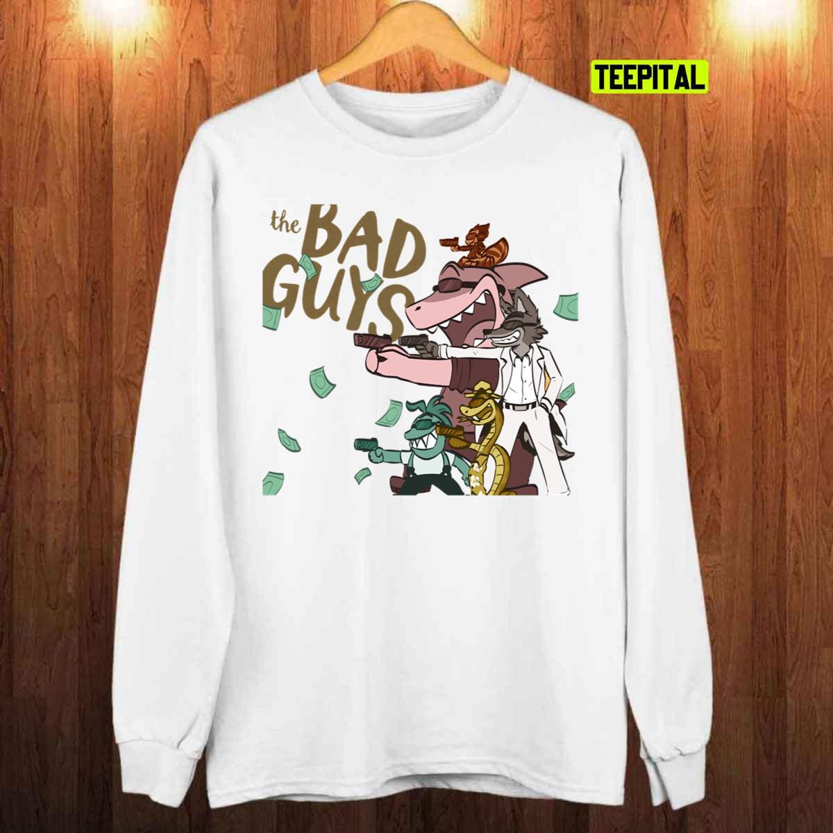 Money And Shot The Bad Guys Cartoon 2022 Unisex T-Shirt Money And Shot The Bad Guys Cartoon 2022 Unisex T-Shirt