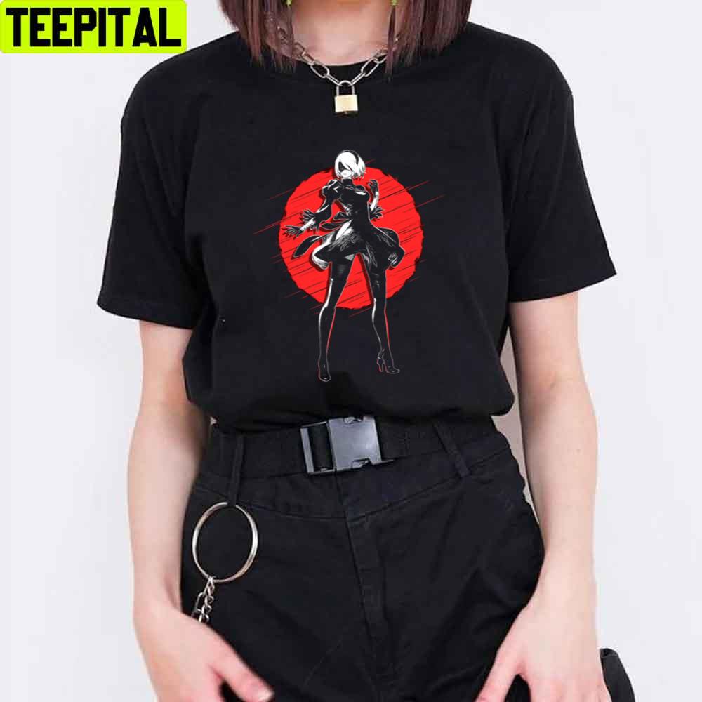 Moon With 2b NieR Automata Unisex T-Shirt Moon With 2b NieR Automata Unisex T-Shirt