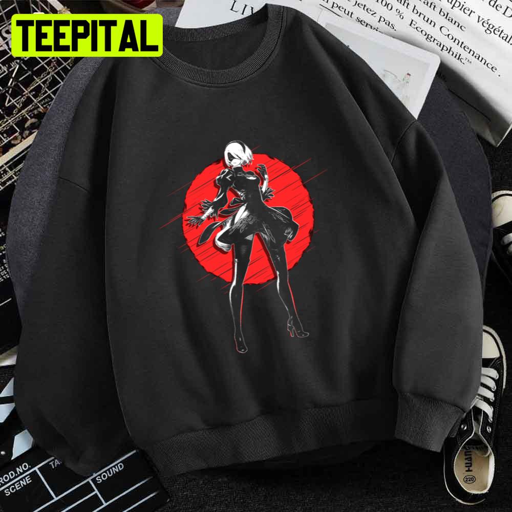 Moon With 2b NieR Automata Unisex T-Shirt Moon With 2b NieR Automata Unisex T-Shirt