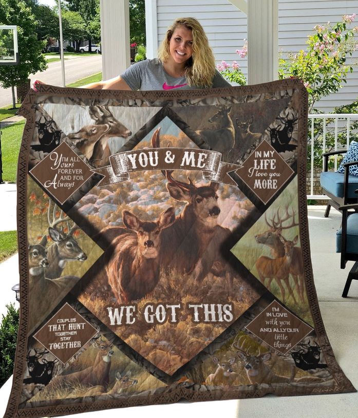 My Life I Love You More Deer In Quilt Blanket My Life I Love You More Deer In Quilt Blanket