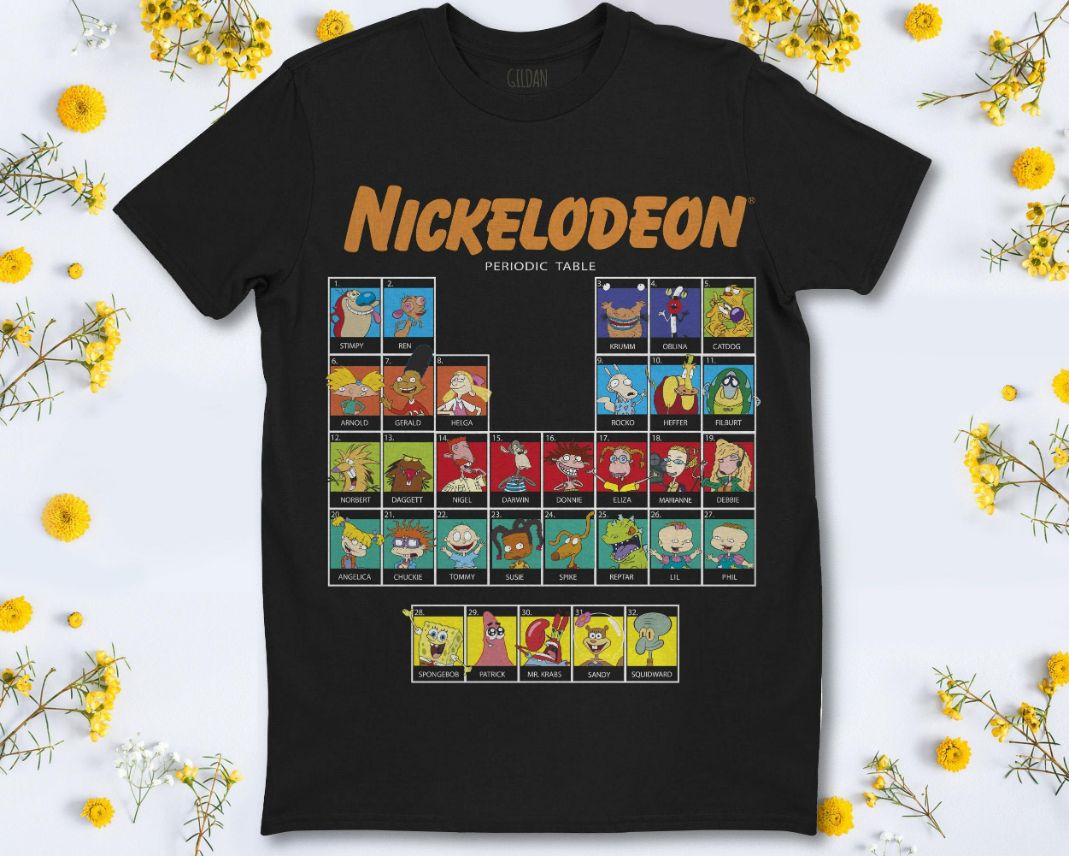 Nickelodeon Periodic Table Of Characters Graphic T-Shirt Nickelodeon Periodic Table Of Characters Graphic T-Shirt