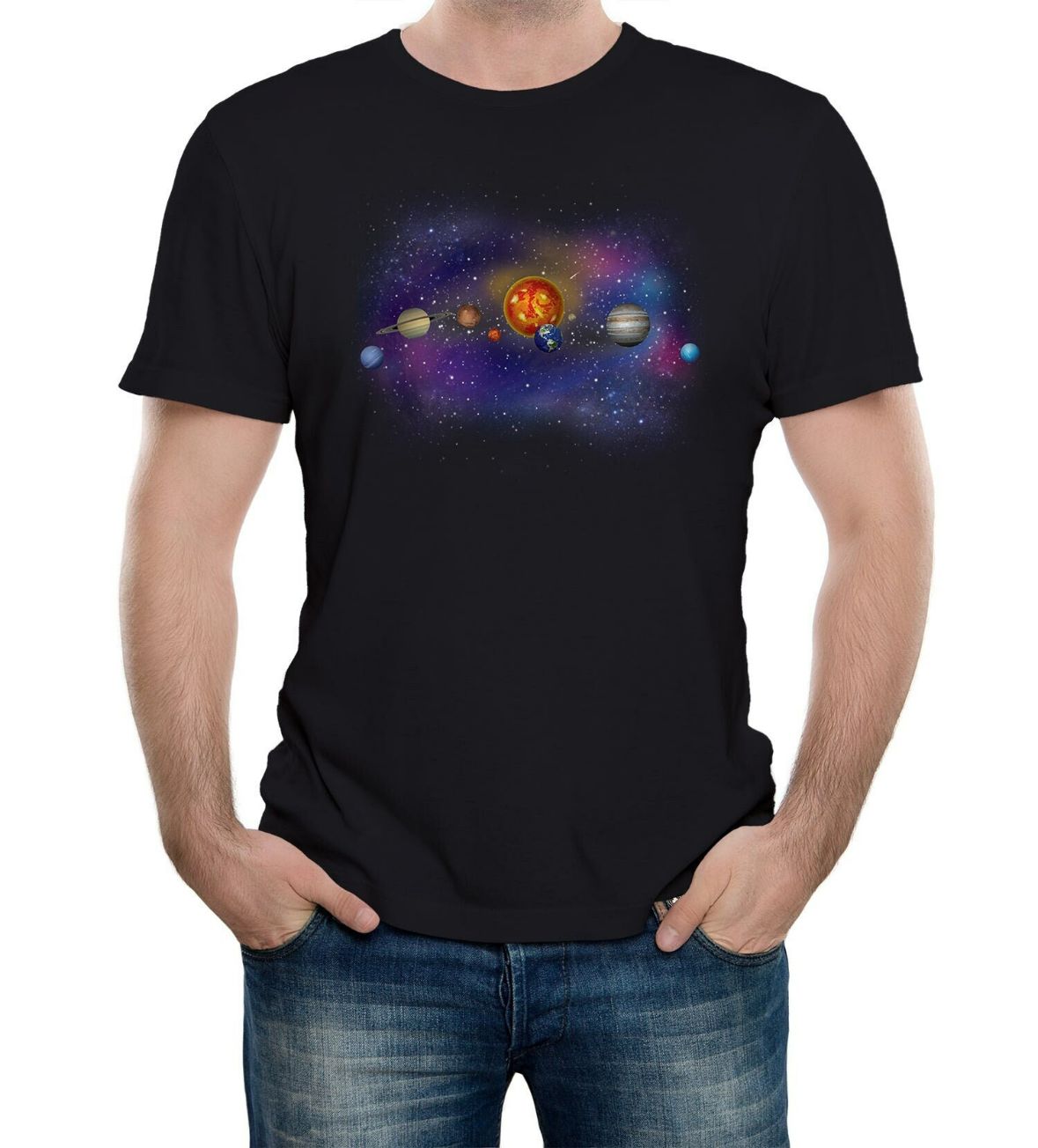 Our Solar System and Planets Mens Galaxy T-Shirt Our Solar System and Planets Mens Galaxy T-Shirt