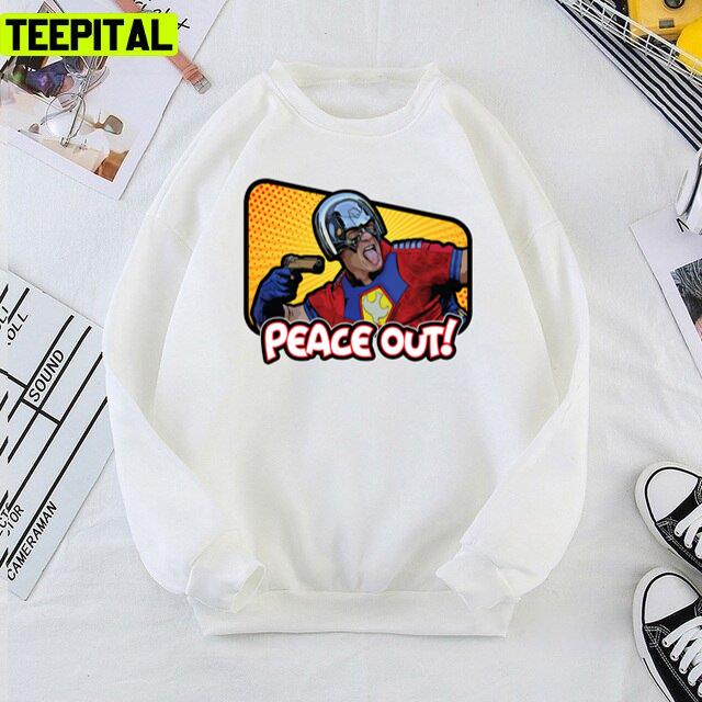 Peacemaker 'peace Out' Costume Retro Unisex T-Shirt Peacemaker 'peace Out' Costume Retro Unisex T-Shirt