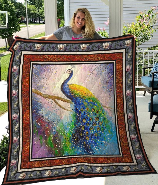 Peacock Aesthetic Quilt Blanket Peacock Aesthetic Quilt Blanket