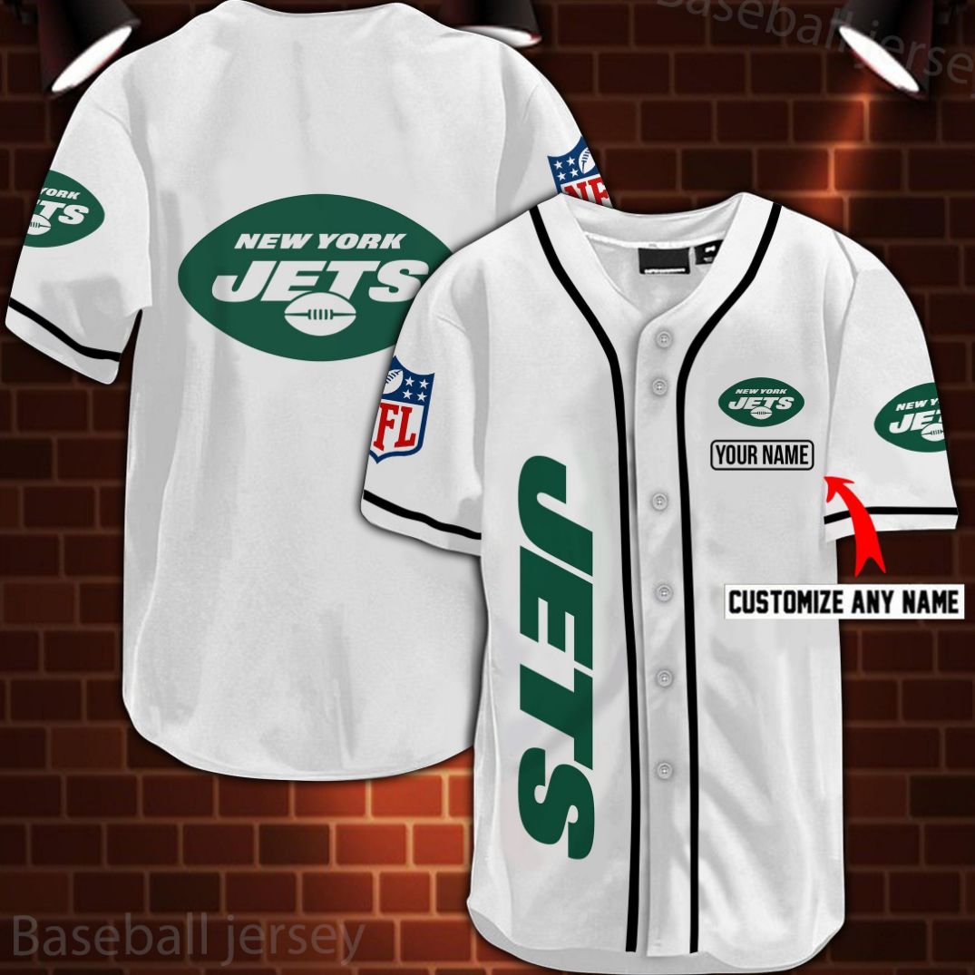 Personalized Nfl New York Jets Logo 3d Baseball Jersey Personalized Nfl New York Jets Logo 3d Baseball Jersey