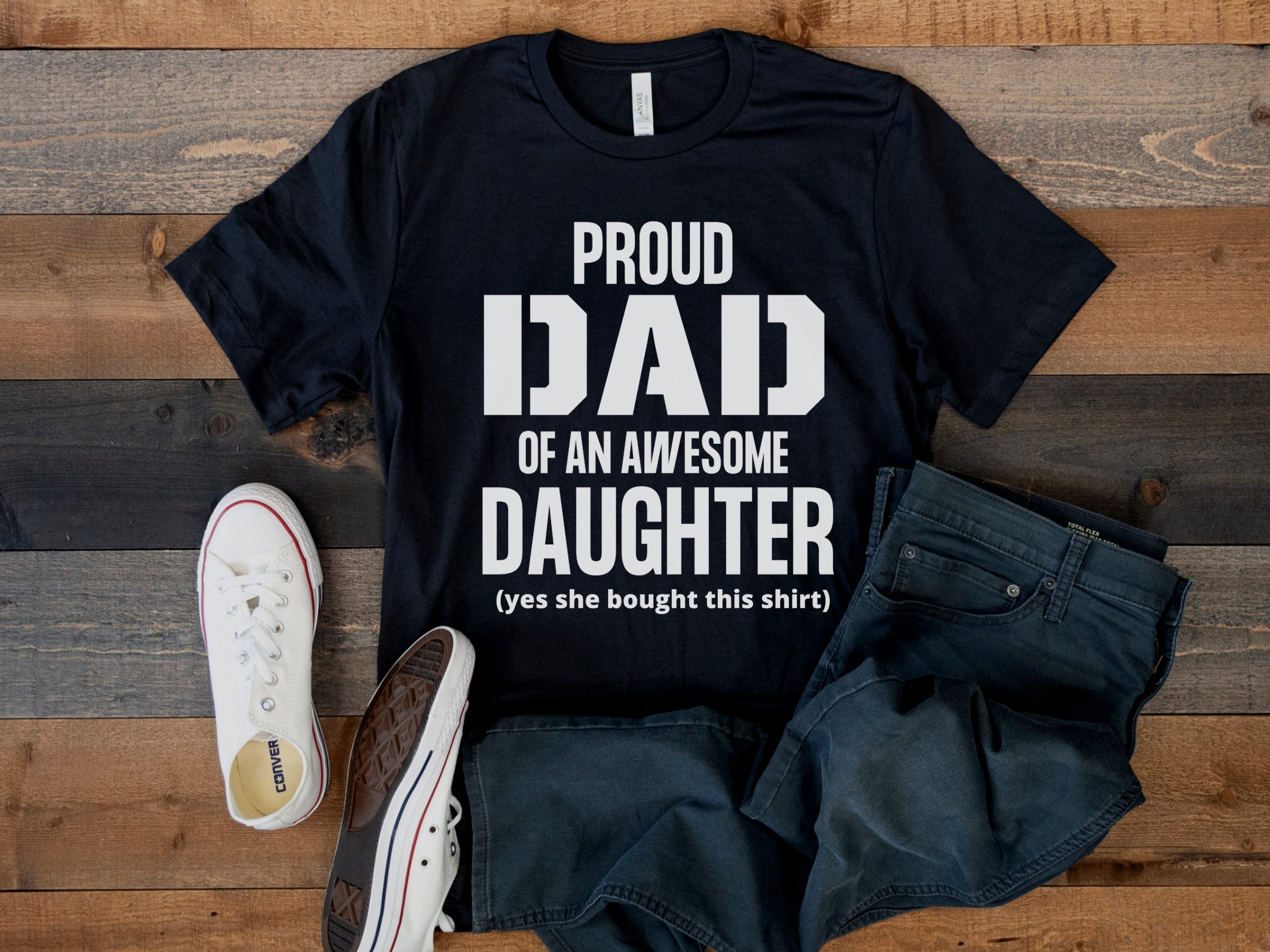 Proud Dad Of An Awesome Daughter Yes She Bought This Happy Father's Day Unisex T-Shirt Proud Dad Of An Awesome Daughter Yes She Bought This Happy Father's Day Unisex T-Shirt
