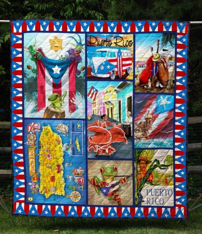 Puerto Rico Culture Quilt Blanket Puerto Rico Culture Quilt Blanket