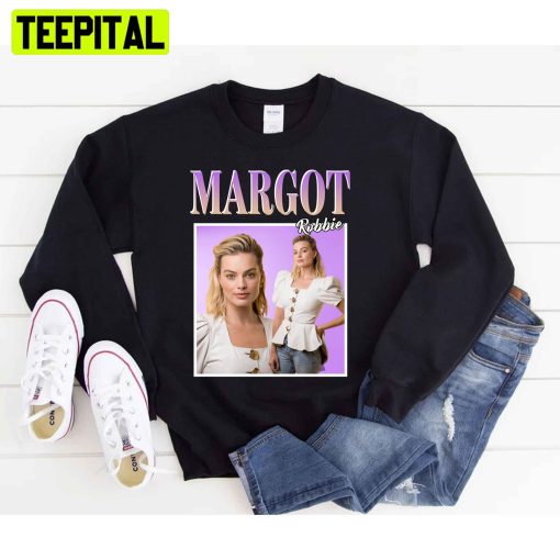 Purple Vintage Style Margot Robbie Unisex T-Shirt