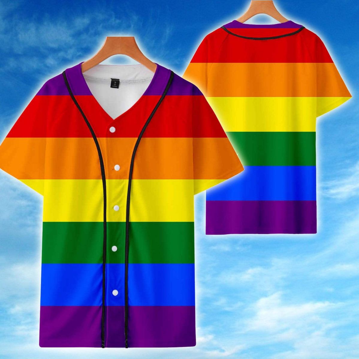 Rainbow Color Lgbt Personalized 3d Baseball Jersey Rainbow Color Lgbt Personalized 3d Baseball Jersey