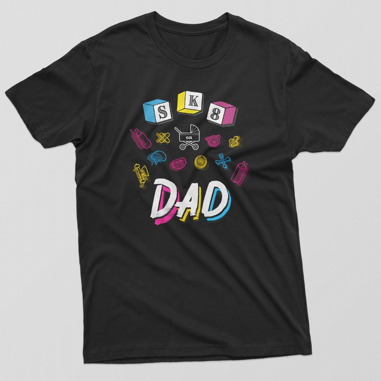 Reality Glitch SK8 or Dad Retro Mens T-Shirt Reality Glitch SK8 or Dad Retro Mens T-Shirt