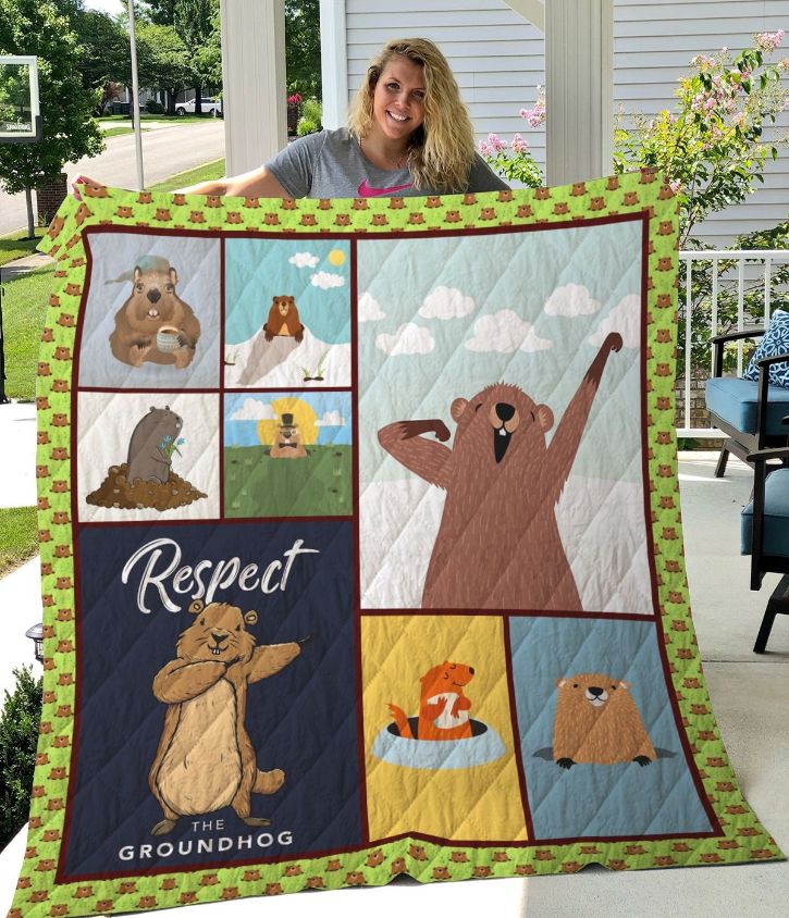 Respect The Groundhog Quilt Blanket Respect The Groundhog Quilt Blanket