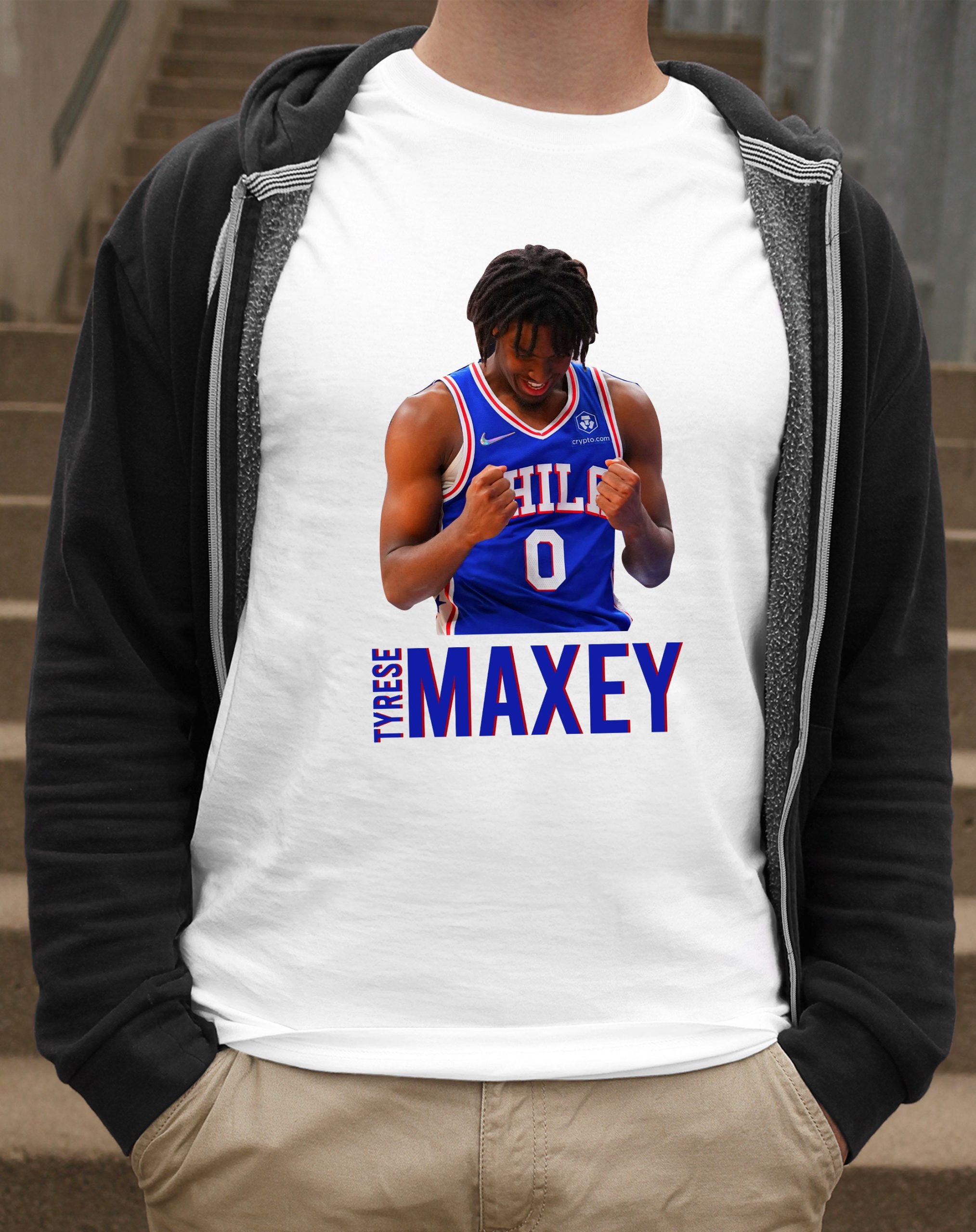 Retro Blue Style Tyrese Maxey Philadelphia 76ers NBA Basketball Unisex T-Shirt Retro Blue Style Tyrese Maxey Philadelphia 76ers NBA Basketball Unisex T-Shirt