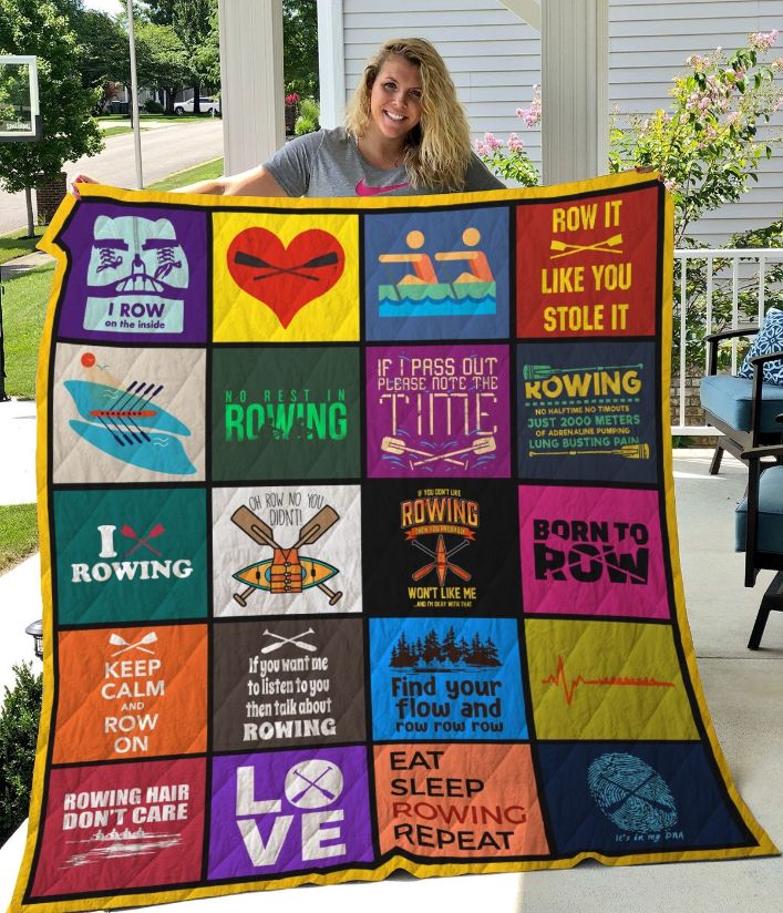 Rowing Keep Calm And Row On Quilt Blanket Rowing Keep Calm And Row On Quilt Blanket