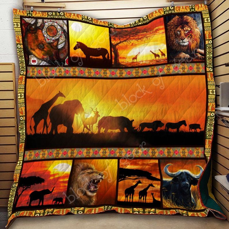 Safari At The Sunset Quilt Blanket Safari At The Sunset Quilt Blanket