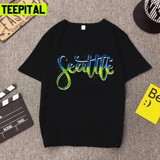Seattle Aesthetic Text Seattle Seahawks Design Unisex T-Shirt Seattle Aesthetic Text Seattle Seahawks Design Unisex T-Shirt