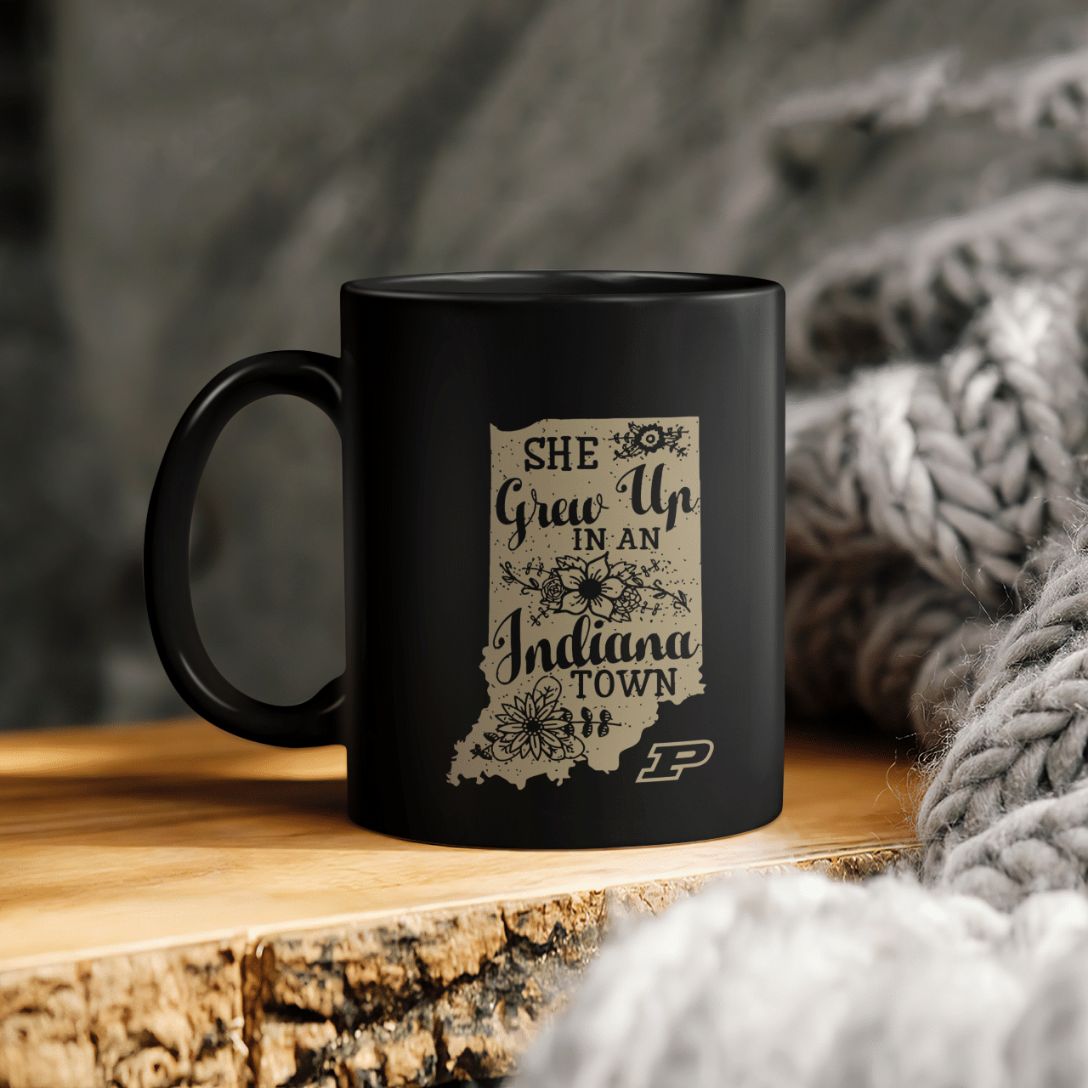 She Grew Up In An Indiana Town Ceramic Coffee Mug She Grew Up In An Indiana Town Ceramic Coffee Mug