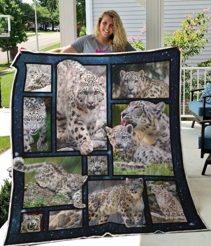 Snow Leopard And Leopard Baby Quilt Blanket Snow Leopard And Leopard Baby Quilt Blanket