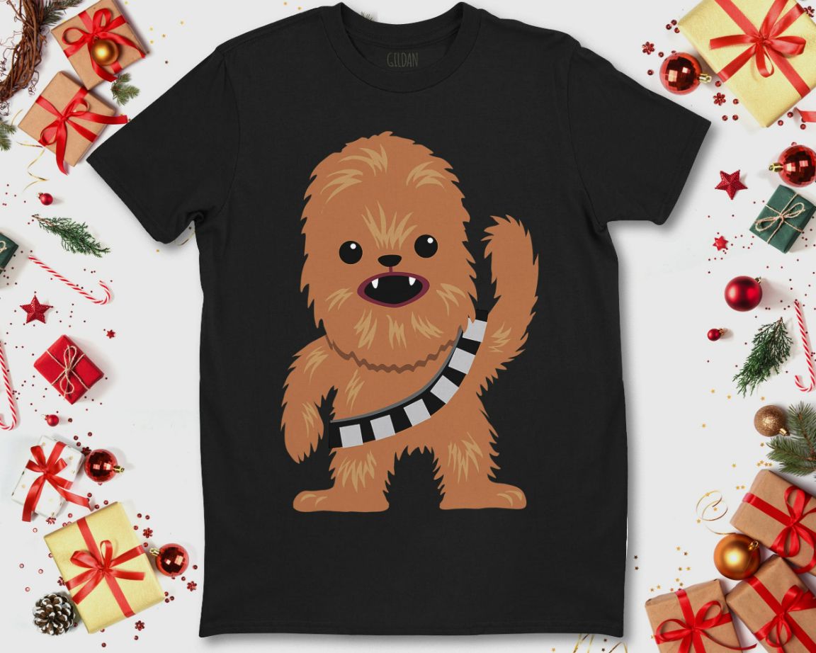 Star Wars Chewbacca Cutie Cartoon Chewie Graphic Holiday T-Shirt Star Wars Chewbacca Cutie Cartoon Chewie Graphic Holiday T-Shirt