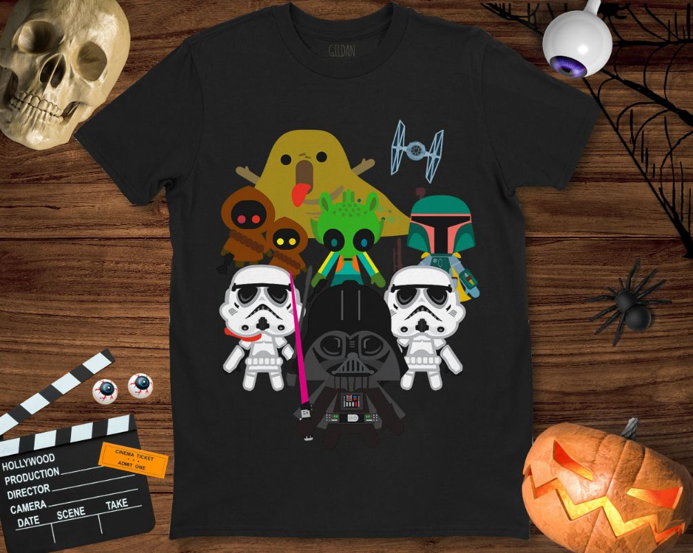 Star Wars Cute Kawaii Style Villains Graphic T-Shirt Star Wars Cute Kawaii Style Villains Graphic T-Shirt