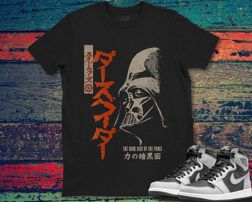 Star Wars Darth Vader The Dark Side Of The Force Kanji T-Shirt Star Wars Darth Vader The Dark Side Of The Force Kanji T-Shirt