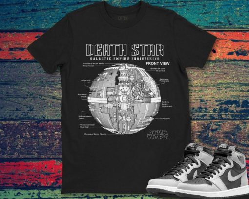 Star Wars Death Star Empire Engineering Diagram T-Shirt