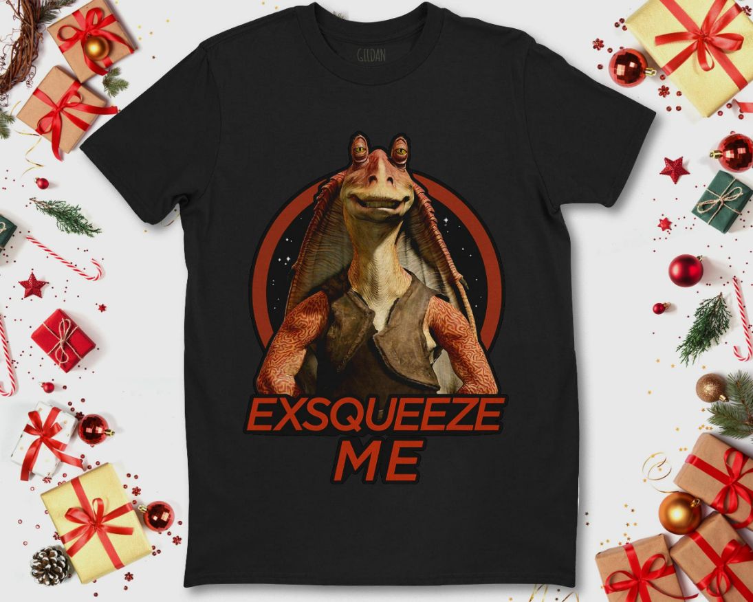 Star Wars Jar Jar Binks Exsqueeze Me Graphic T-Shirt Star Wars Jar Jar Binks Exsqueeze Me Graphic T-Shirt