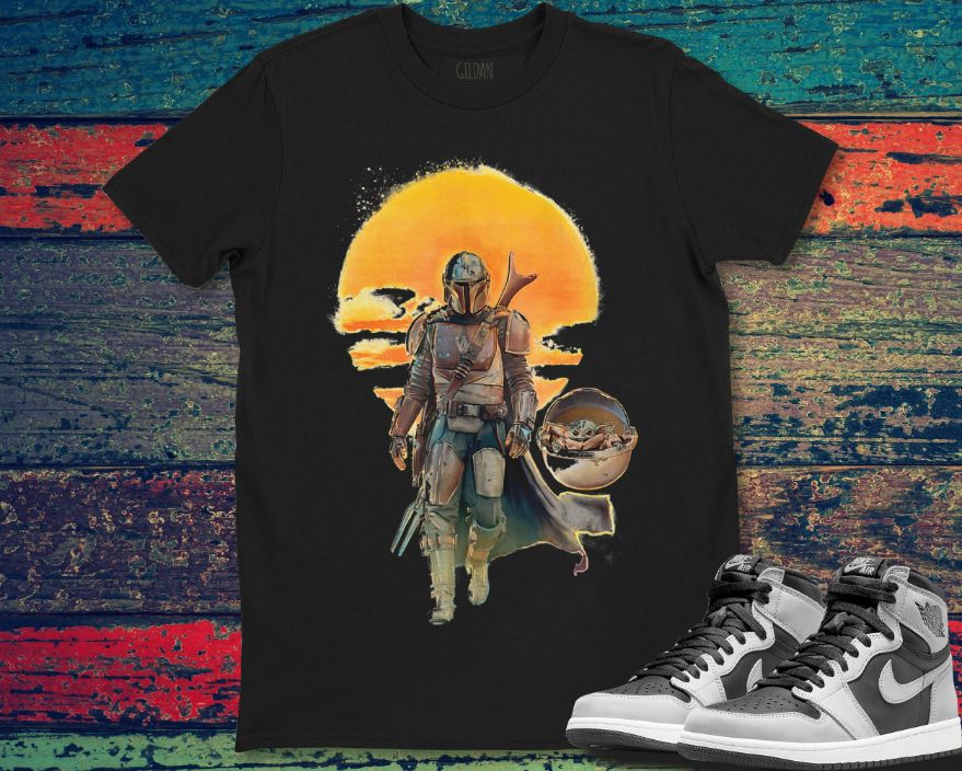 Star Wars The Mandalorian The Child Baby Yoda Sunset Walk Unisex Gift T-Shirt Star Wars The Mandalorian The Child Baby Yoda Sunset Walk Unisex Gift T-Shirt