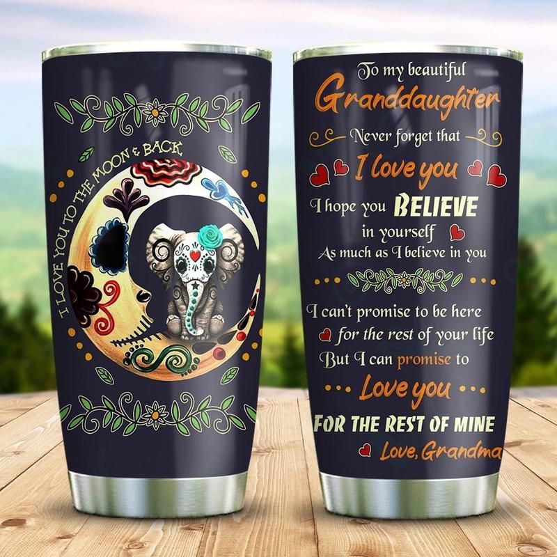 Sugar Skull Elephant Granddaughter Stainless Steel Cup Sugar Skull Elephant Granddaughter Stainless Steel Cup