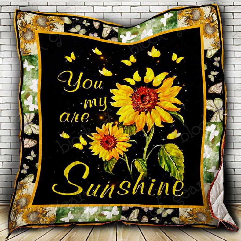 Sunflower Butterfly You Are My Sunshine Quilt Blanket Sunflower Butterfly You Are My Sunshine Quilt Blanket