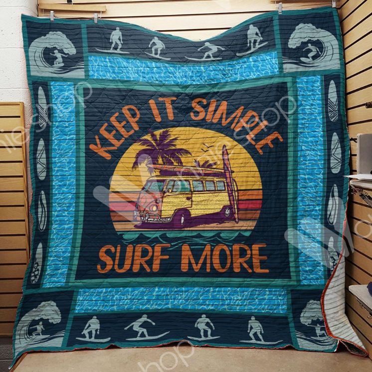 Surfing Keep It Simple Surf More Quilt Blanket Surfing Keep It Simple Surf More Quilt Blanket
