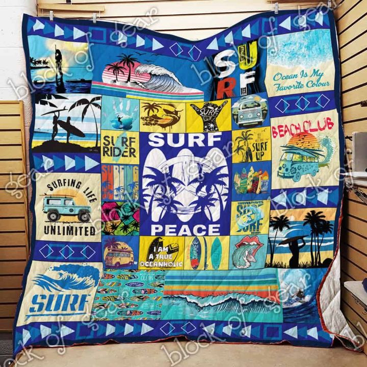 Surfing Ocean Is My Favorite Color Quilt Blanket Surfing Ocean Is My Favorite Color Quilt Blanket