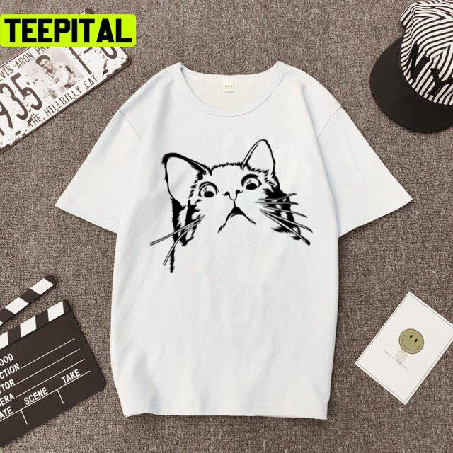Surprised Cat Meme Twitter Design Unisex T-Shirt Surprised Cat Meme Twitter Design Unisex T-Shirt